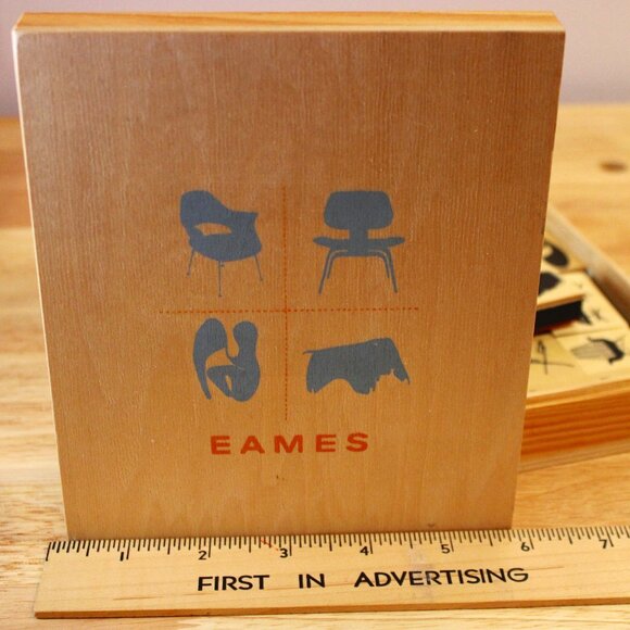 Rare Eames unused rubber stamp kit in nice wooden box. iconic Eames design - Picture 1 of 8